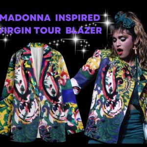 Madonna Paisley 80s Style Blazer Virgin TOUR Theme for WOMEN!